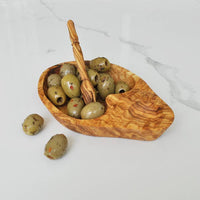 Naturally Med Inc. - Olive Wood Olive Dish with Olive Stabber Gift Set