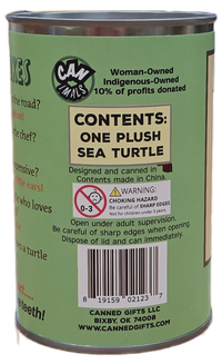 Canned Gifts - Canned Sea Turtle Stuffed Animal Plush w/Jokes | Unique Gift: Pop Top Lid