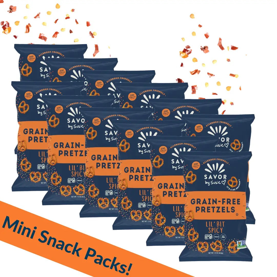 Spicy Grain Free Pretzels  - Mini Bags 1.5oz