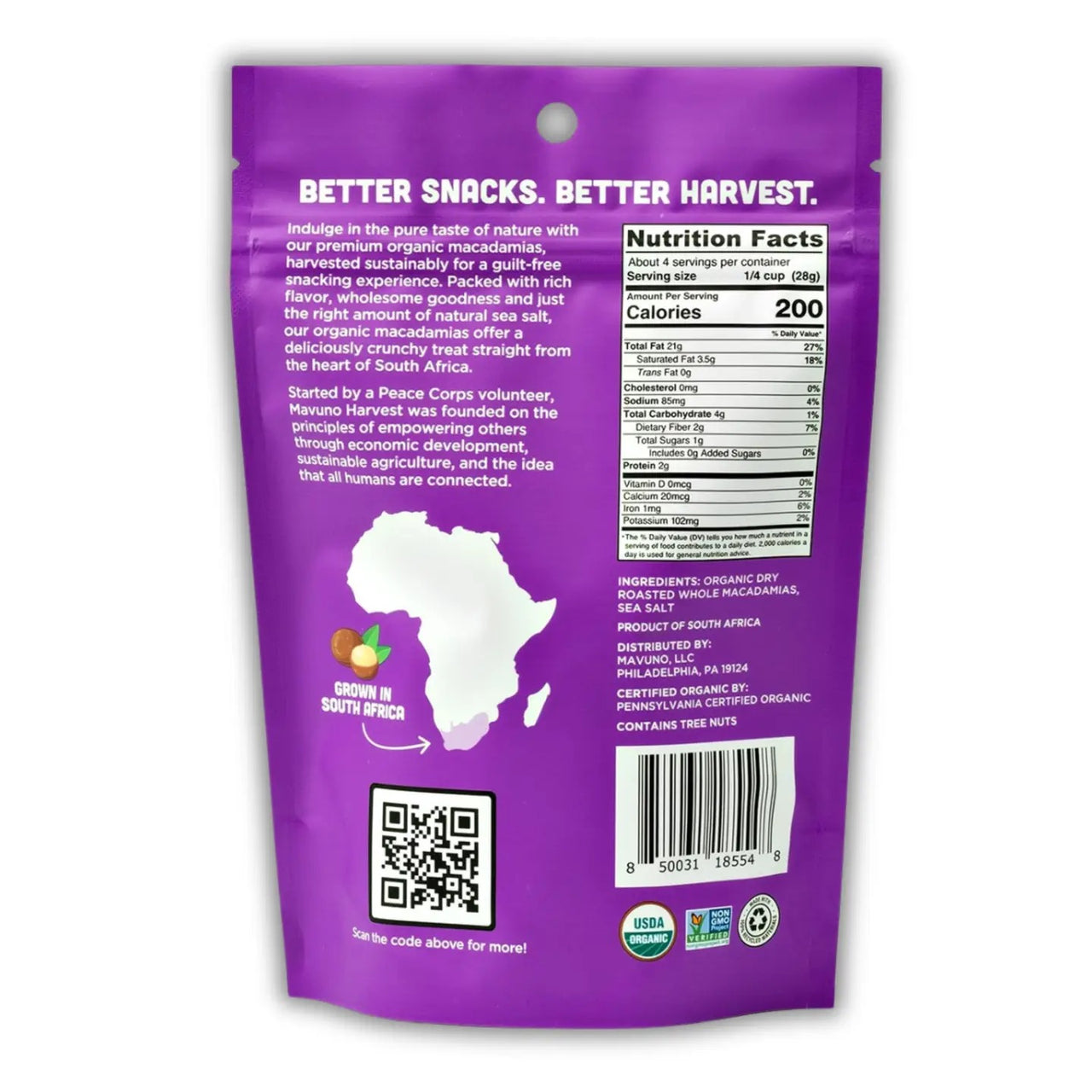 Organic Macadamias - Dry Roasted with Sea Salt