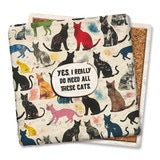 Drink Coaster - Yes I Really Do Need All These Cats Colorful