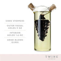 2-in-1 Glass Oil & Vinegar Cruet Bottle w/ Cork Stoppers