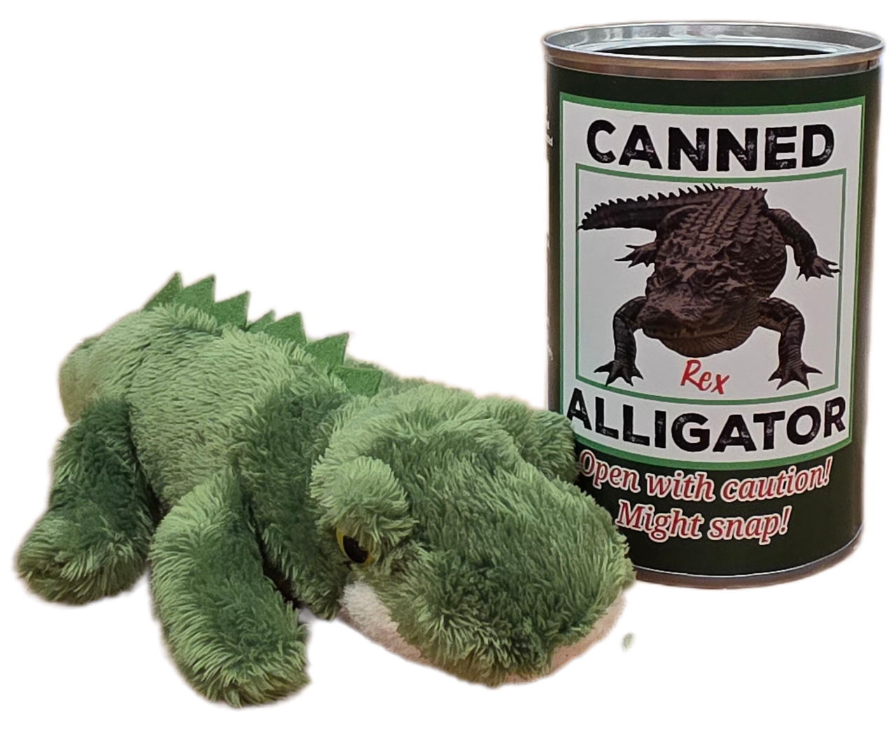 Canned Gifts - Rex the Canned Alligator | Stuffed Animal Plush w/Jokes: Pop Top Lid