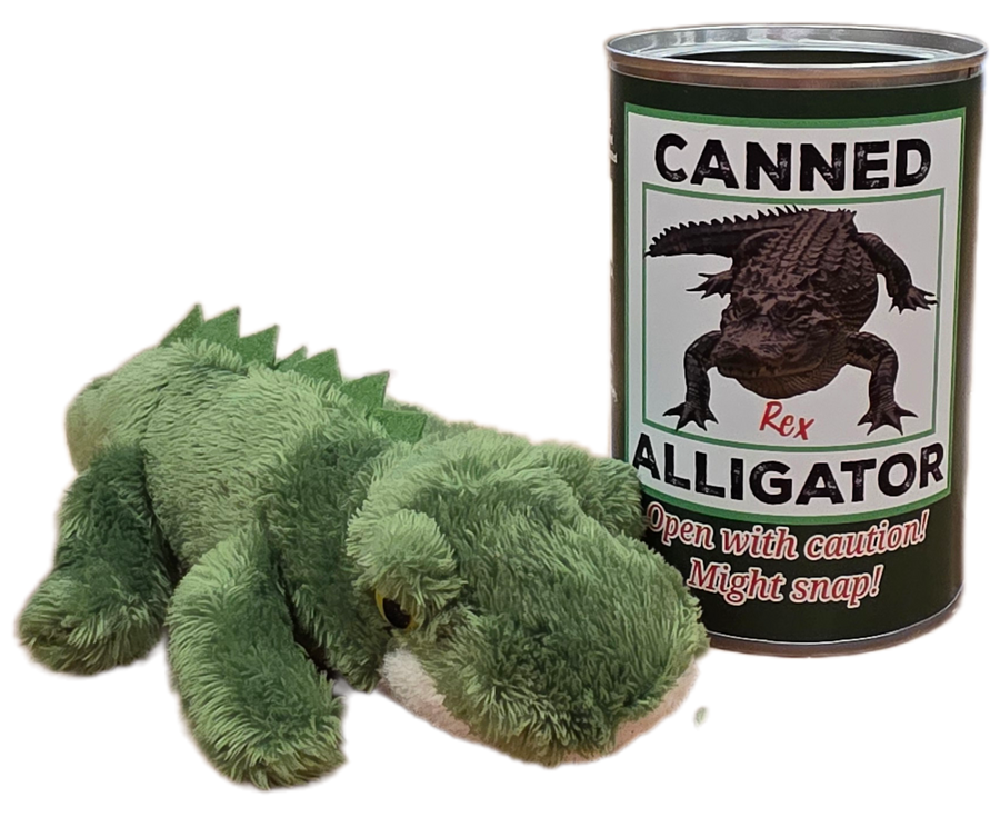 Canned Gifts - Rex the Canned Alligator | Stuffed Animal Plush w/Jokes: Pop Top Lid