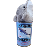 Canned Gifts - Flip the Canned Dolphin | Stuffed Animal Plush w/Jokes |Gift: Pop Top Lid