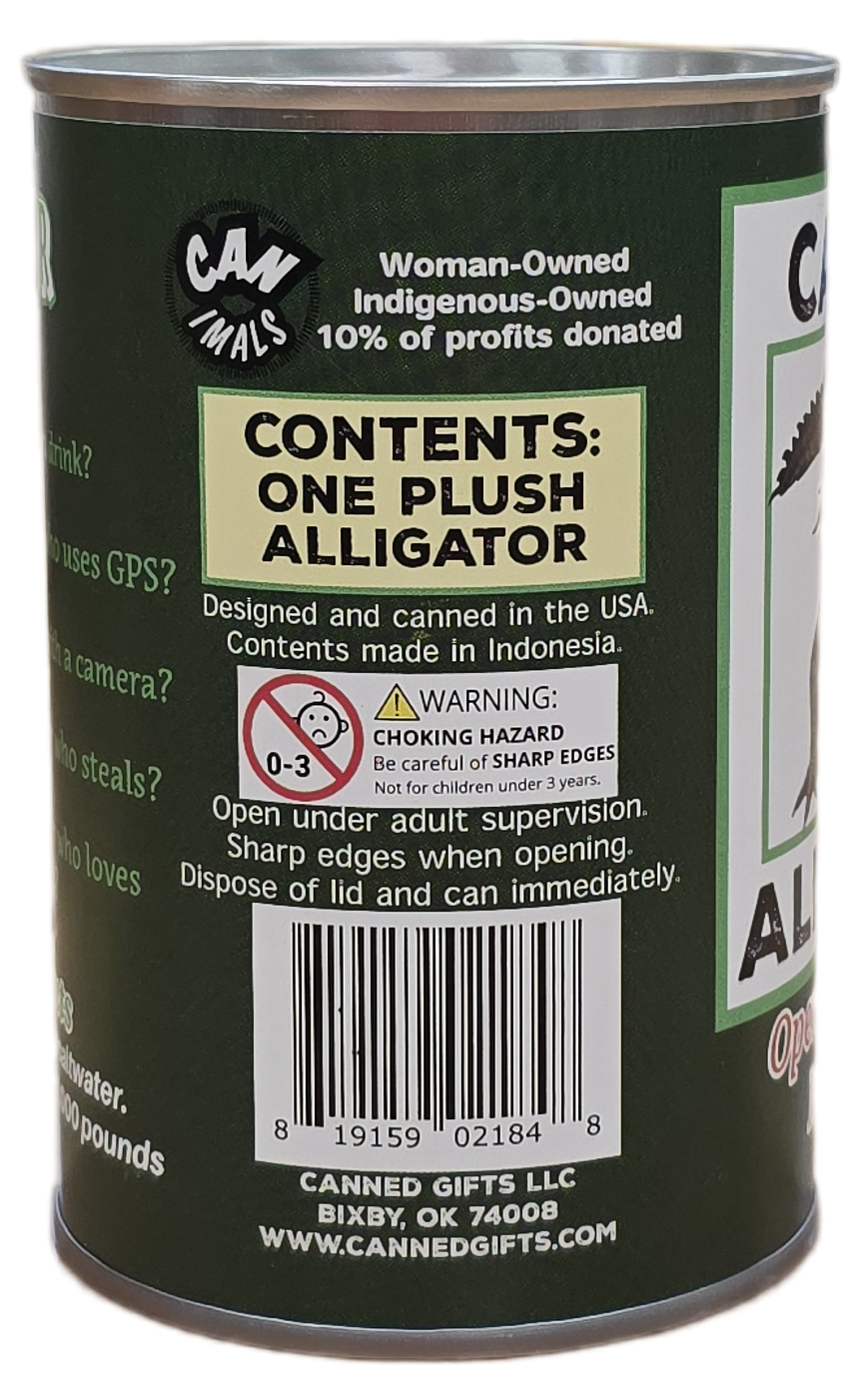 Canned Gifts - Rex the Canned Alligator | Stuffed Animal Plush w/Jokes: Pop Top Lid