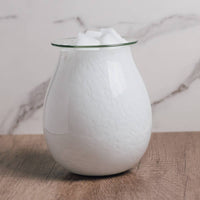 Marble Glass Wax Melter - White