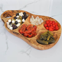 Naturally Med Inc. - Olive Wood 5 Compartment Appetizer Serving Tray
