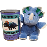 Canned Gifts - Spike the Canned Triceratops Dinosaur Plush w/Funny Jokes: Pop Top Lid