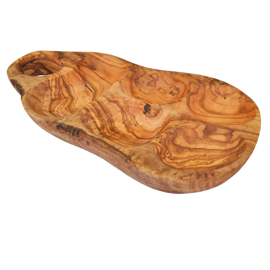 Naturally Med Inc. - Olive Wood 5 Compartment Appetizer Serving Tray