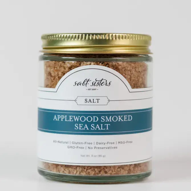 Salt Sisters - All-Natural Sea Salt - Applewood Smoked - 3oz Jar Split Case