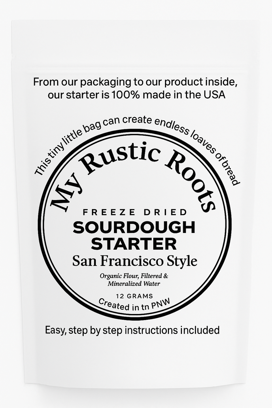 My Rustic Roots - Organic, Non-GMO Sourdough Starter | Freeze Dried |  12gm