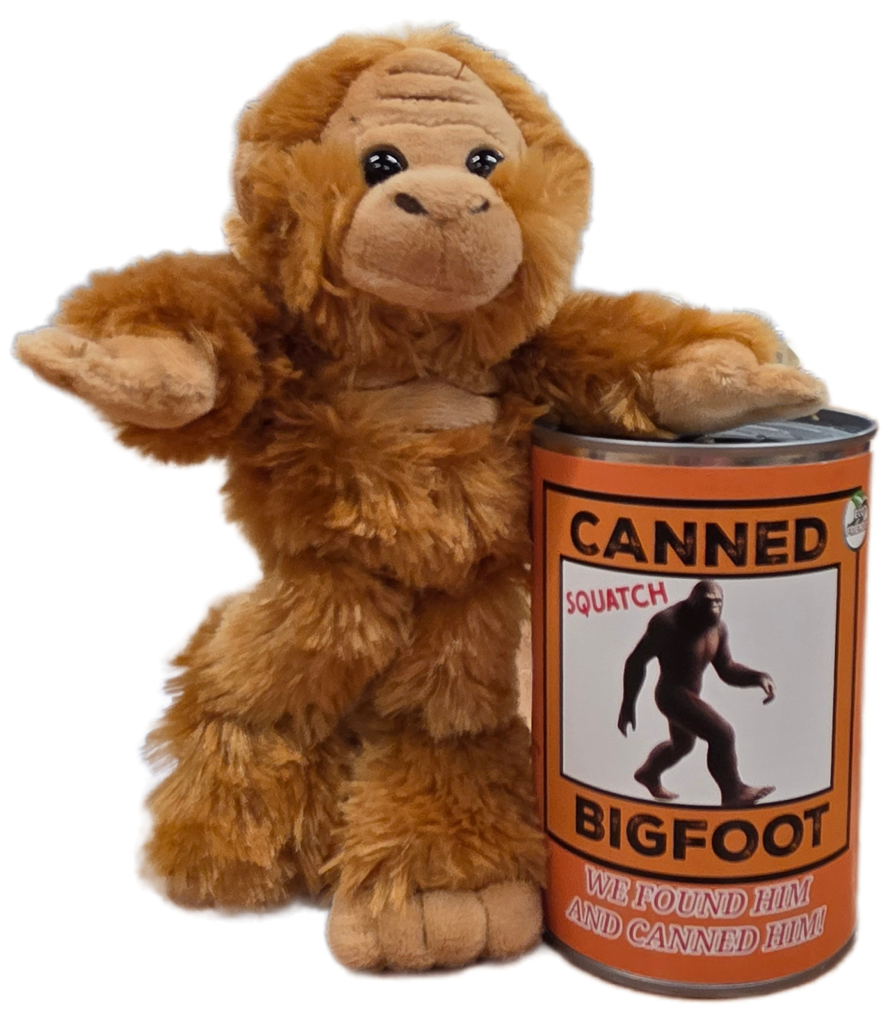 Canned Gifts - Canned Bigfoot | Stuffed Animal Plush | Funny Jokes Big Foot: Pop Top Lid