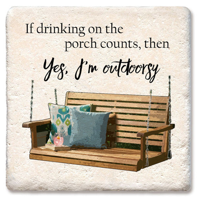 Drink Coaster - If Drinking On The Porch