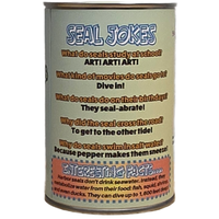 Canned Gifts - Canned Baby Harbor Seal | Stuffed Mini Seal Plush w/Jokes: Regular Lid