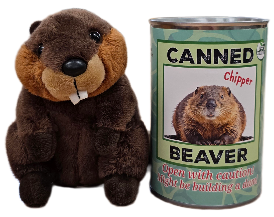 Canned Gifts - Chipper the Canned Beaver | Stuffed Animal Plush w/Jokes: Regular Lid
