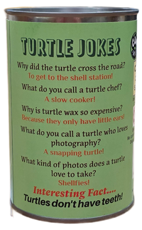 Canned Gifts - Canned Sea Turtle Stuffed Animal Plush w/Jokes | Unique Gift: Pop Top Lid