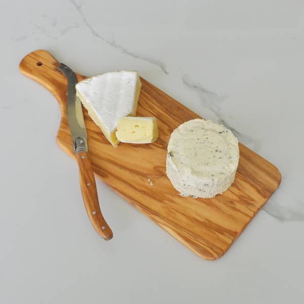 Olive Wood Cheese Board and Cheese Knife Gift Set - Naturally Med Inc.