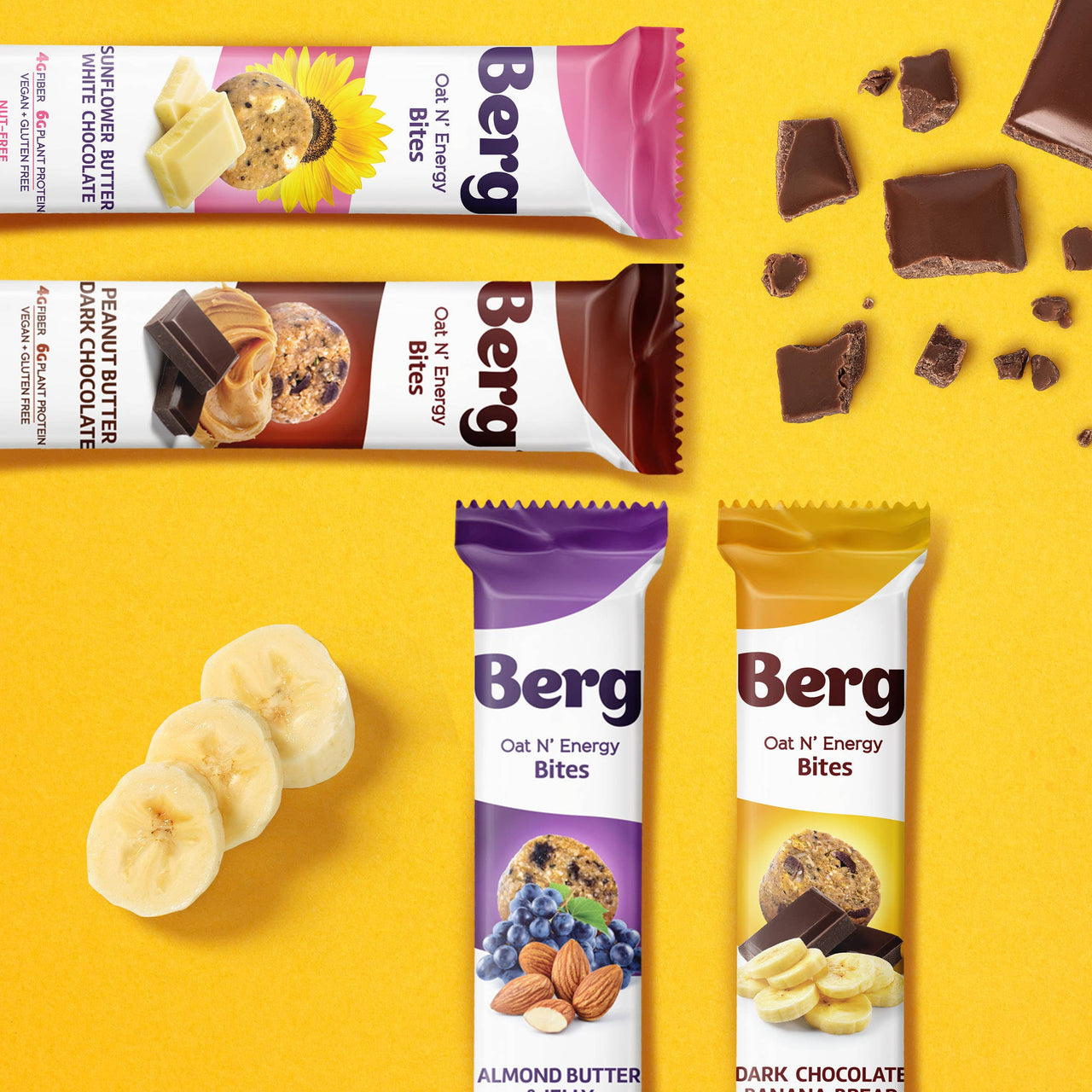 Berg Bites - 1.5oz Dark Chocolate Banana Bread Energy Bites
