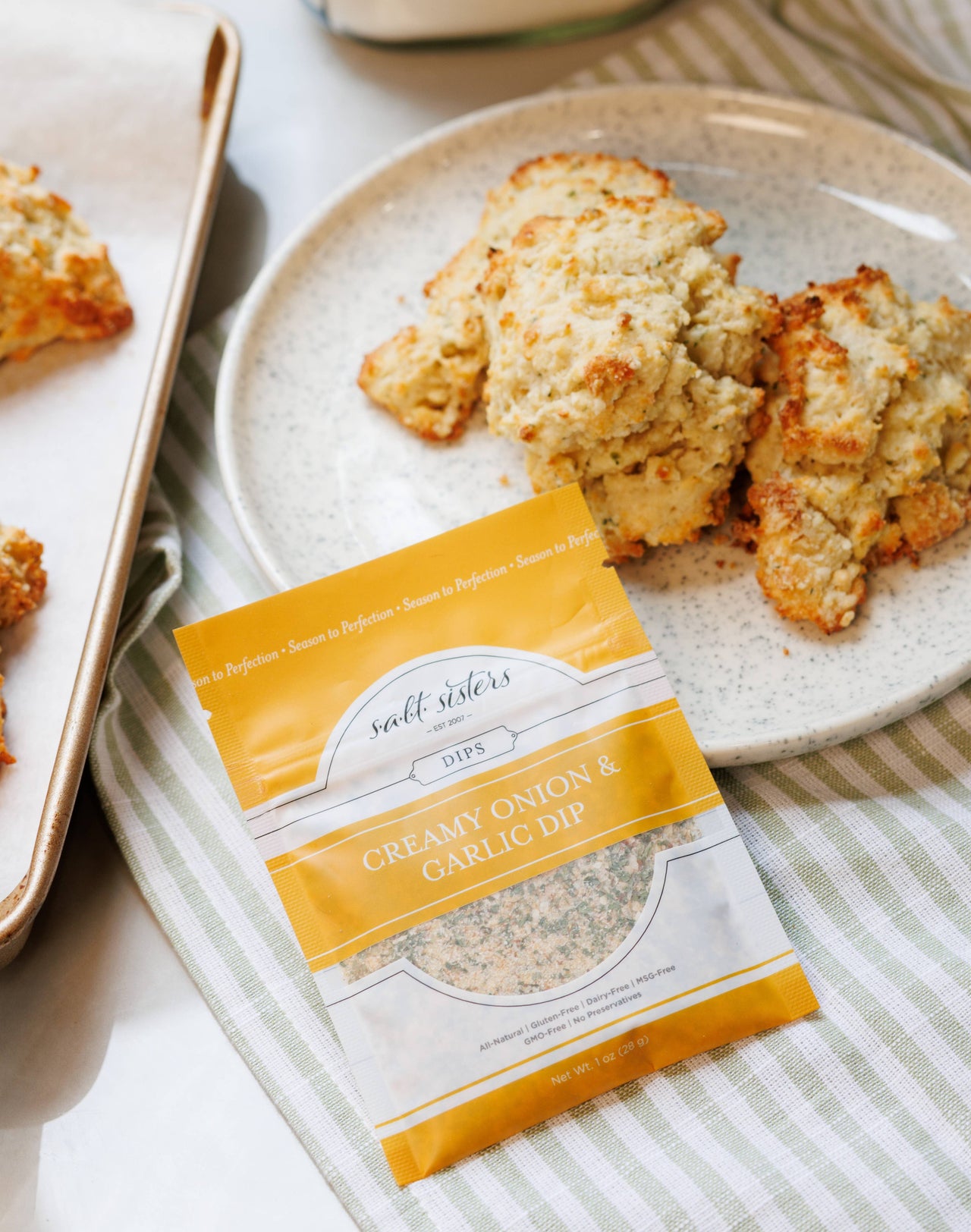 Salt Sisters - Dip Seasoning Mix - Creamy Onion & Garlic - Packaged Weights: 2 oz