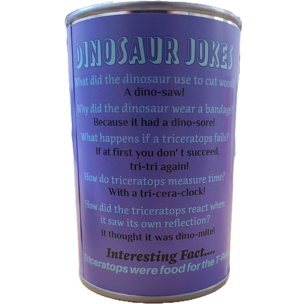 Canned Gifts - Spike the Canned Triceratops Dinosaur Plush w/Funny Jokes: Pop Top Lid