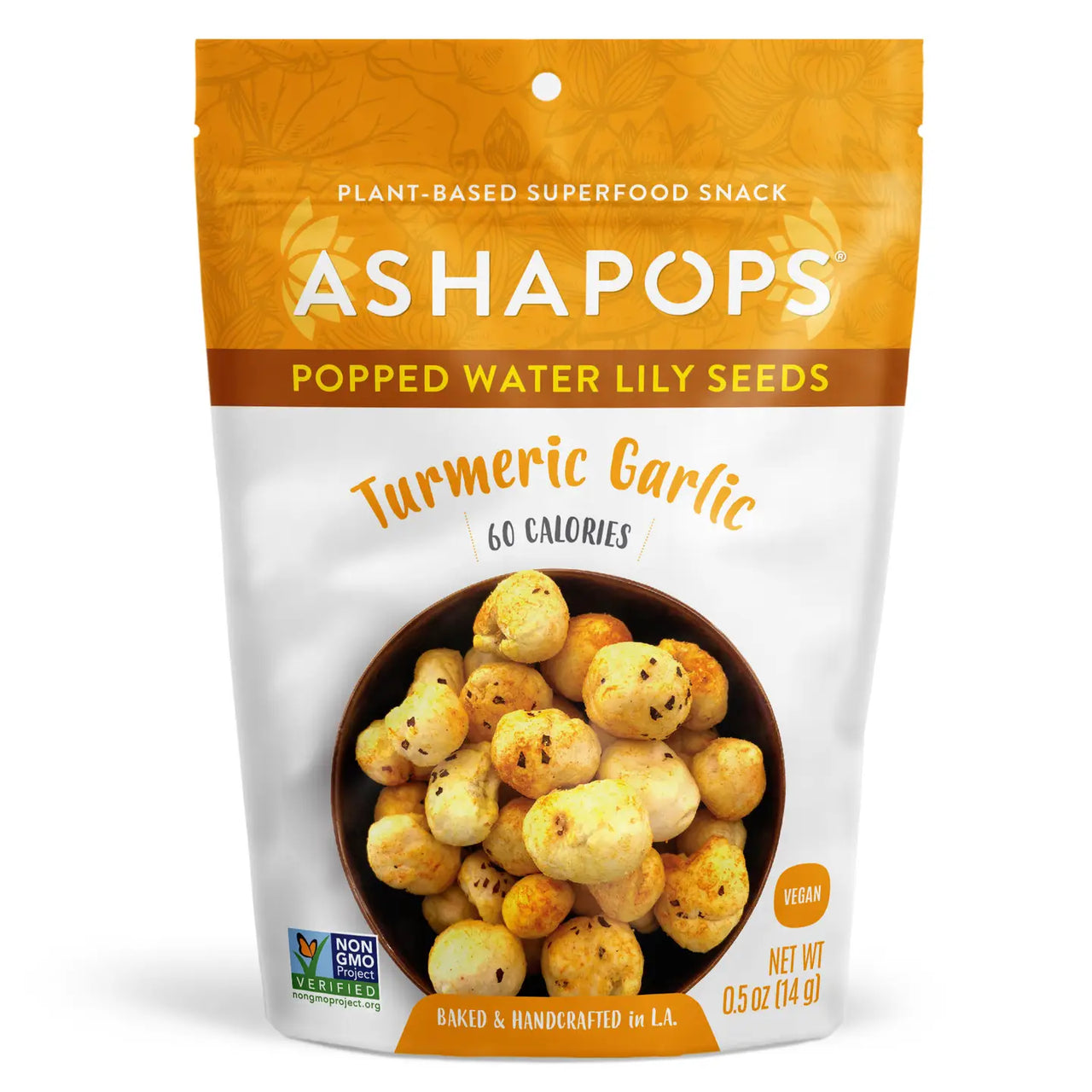 Popped Water Lily Seeds - AshaPops - Turmeric Garlic .5 oz