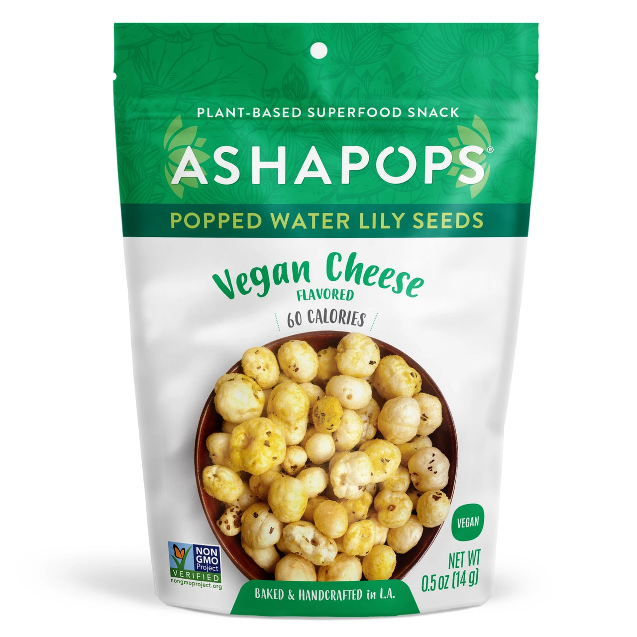 Popped Water Lily Seeds - AshaPops - Vegan Cheese .5 oz