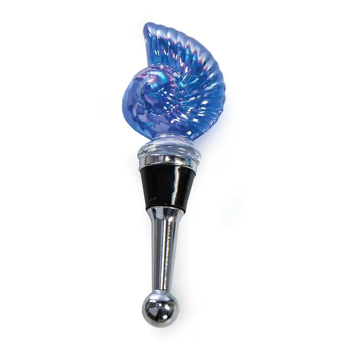 Bottle Stopper - Blue Nautilus