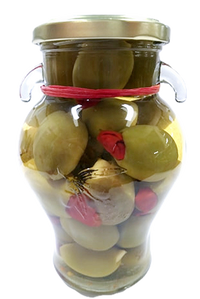 Delizia Gordal Olives Stuffed with red Chile (With Garlic)